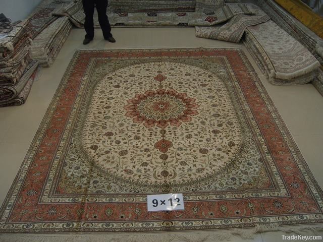 400lines 6X9foot handmade pure silk persian carpet