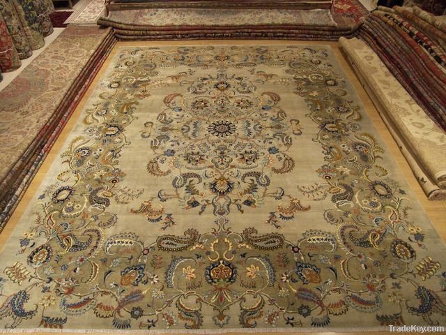 Persian 100% pure silk hand woven carpet