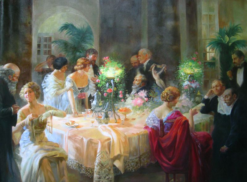 classical people oil painting