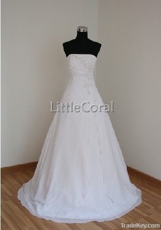 V9409(f)-A-line chiffon wedding dress, beach bridal gown