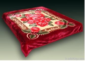 100% Polyester Printed Flower Blanket