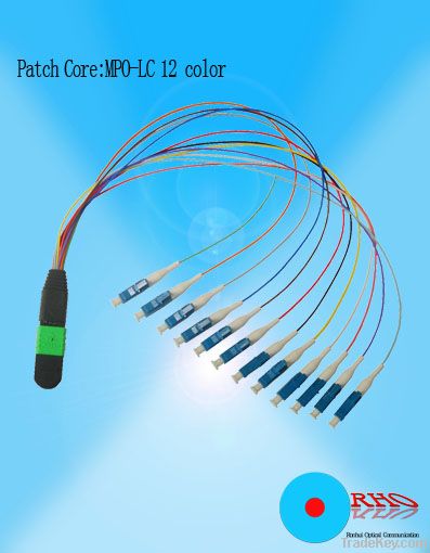 MPO to LC 12 Color core Fiber Optic Patch Cord