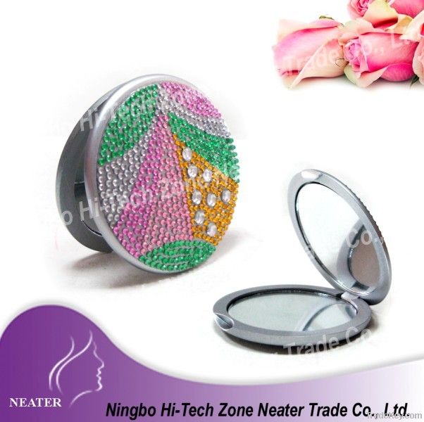 2012 fashionable plastic compact mirror for promotion gift