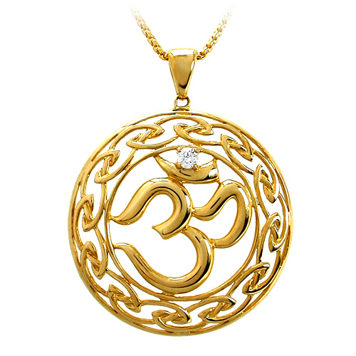 Om Diamond Circle Pendant