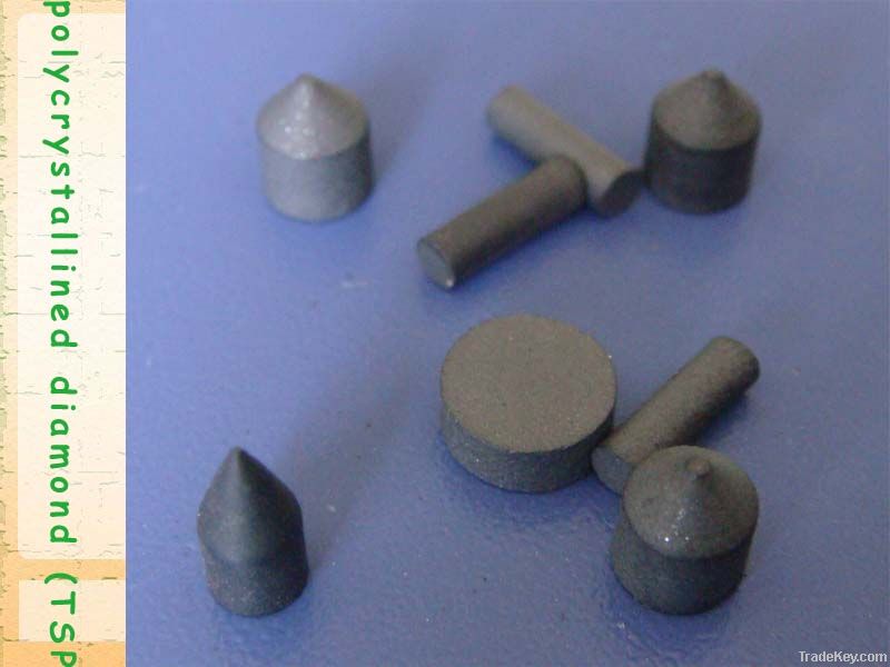 TSP inserts for petroleum and geological drilling bits