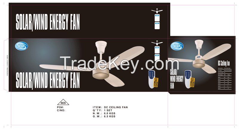 12 Volt solar ceiling fan