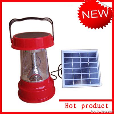 solar lantern camping light with 3W solar panel &amp; 6 led