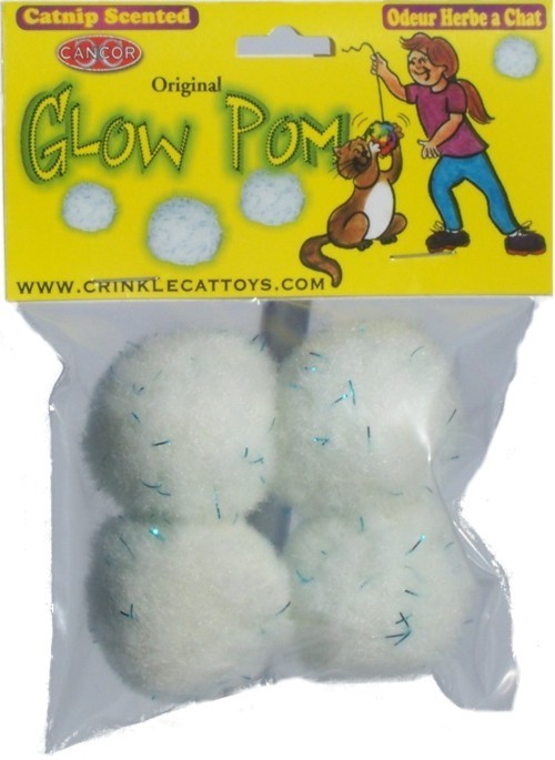 Mini Glow in the Dark Pom Pom 4PK