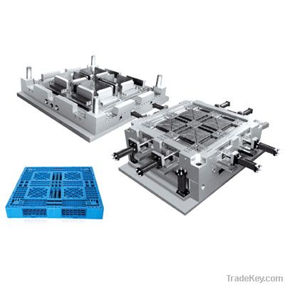 grid top 3 rails with steel plastic pallet