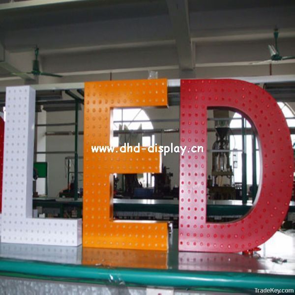 Illuminated RGB LED punch Letter for advertising