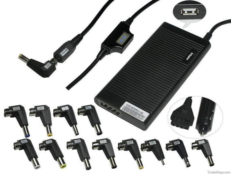 Laptop 90W Super Slim Car Universal Adapter with LCD display