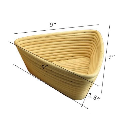 23cm/9&quot; TRIANGLE BANNETON BROTFORM RATTAN BASKET F BREAD PROOFING PROVING RISING