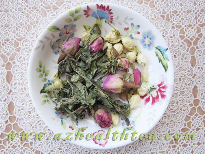 Organic Dry Flower Tea Herbal Tea(Mint + Pink Rose + Jasmine) For Gift