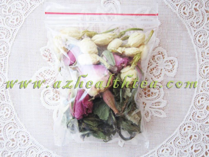 Organic Dry Flower Tea Herbal Tea(Mint + Pink Rose + Jasmine) For Gift