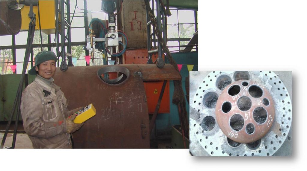 Saddle hole cutting machine