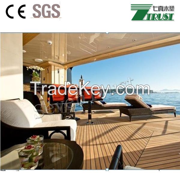 Embossing and sanding synthetic marine teak decking soft pvc decking