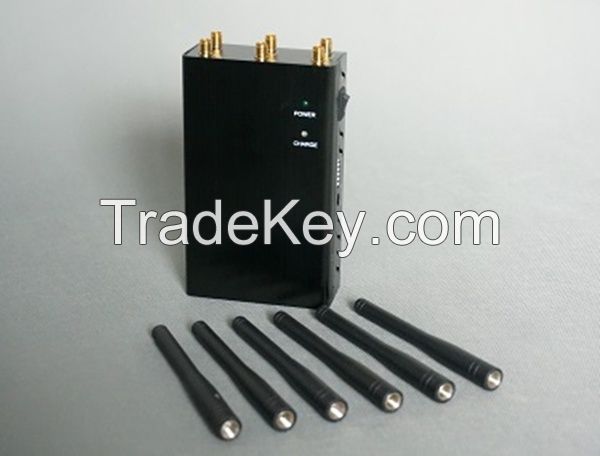 6 Band GSM CDMA DCS 3G 300W moving signal Jammer 