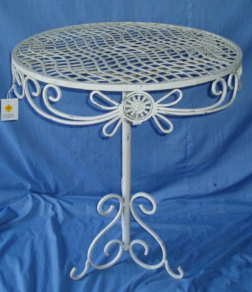 ELEGANT WROUGHT IRON TABLE IN POWDER COATED WHITE FINISH