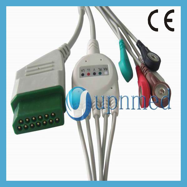 Nihon Kohden 5 lead ECG Cable with leadwires