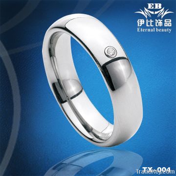 New CZ Inlaid Tungsten Carbide Ring TX-004