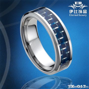 Tungsten Carbide Ring with Carbon Fiber Inlaid, Tungsten Wedding Ring