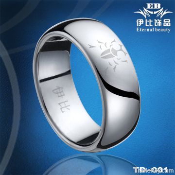 Fashion Tungsten Carbide Ring with Laser Engraved, Men&#039;s Tungsten Ring