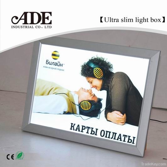 Single side snap open slim light box