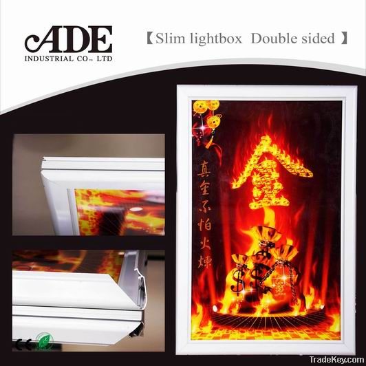 Double sides snap open slim light box