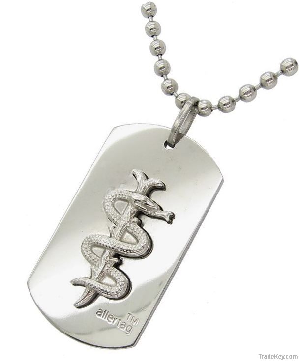 ID tag with 60cm ball chain, id tag , military dog tag , dog tag