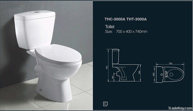 THC3600 Two Piece Ceramic Toilet