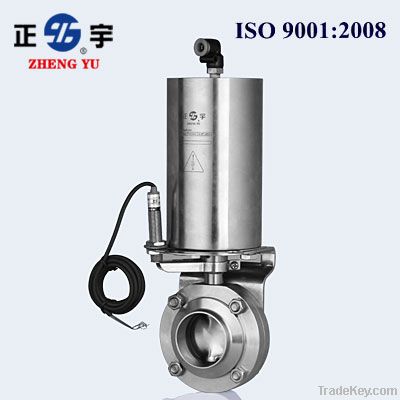 sanitary pneumatic butterfly valve