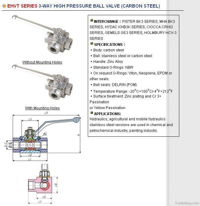 3-WAY HIGH PRESSURE BALL VALVE