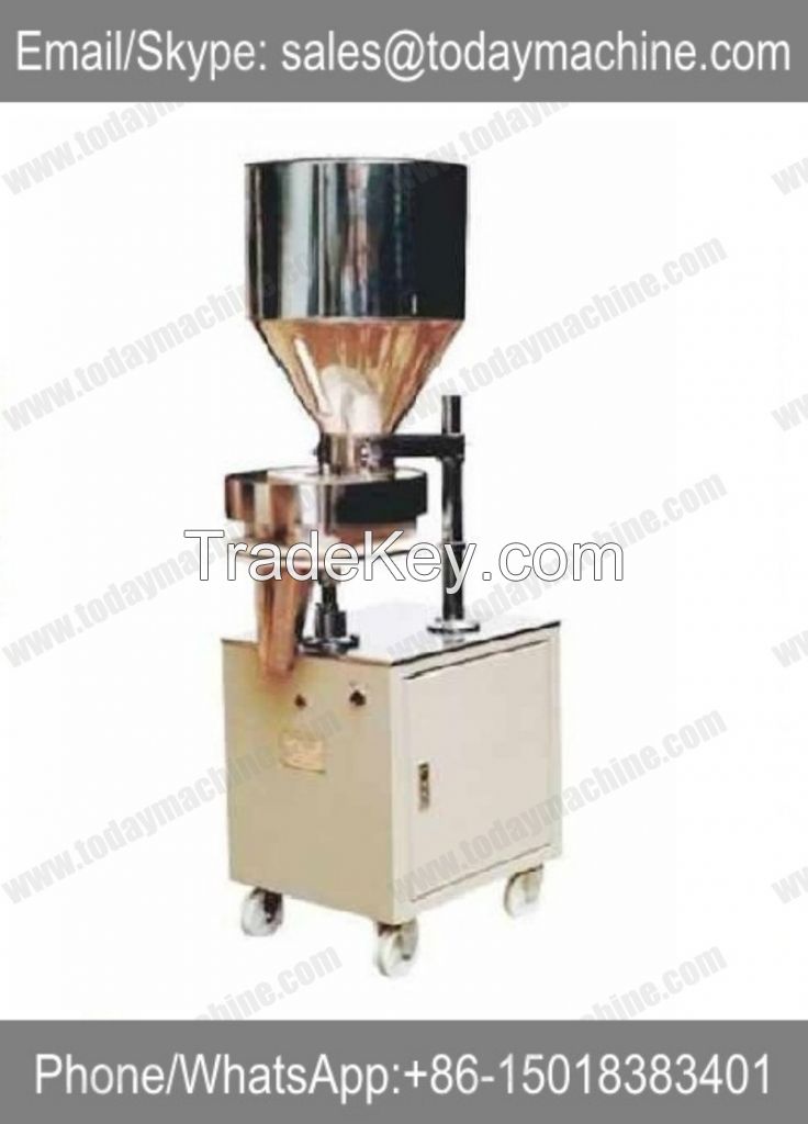 Semi-auto granule/powder bag filling machine with measuring cups