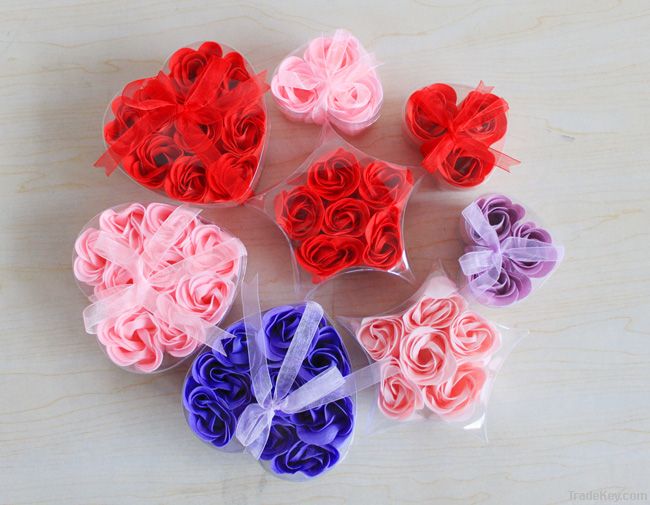 9 rose heart SOAP flowers