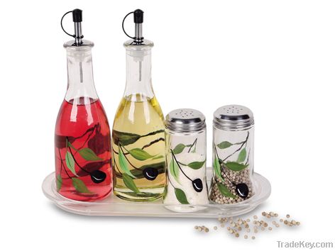 5 pcs glass spice set