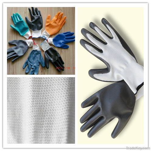 nitrile dipped polyester knitting glove