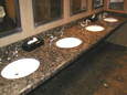 Ceramics Sinks with Granite Bathroom Vanity Tops fitting Wood Cabinet