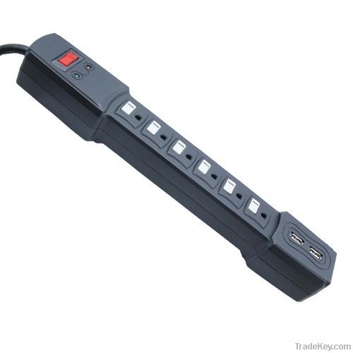 6 outlet US floor surge protector/ suppressor, ETL listed