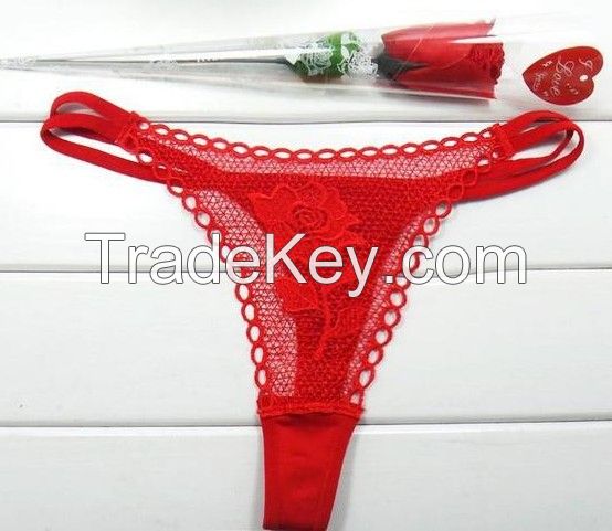 Valentine Sale cheap sexy rose thongs red thongs packing in a rose flower