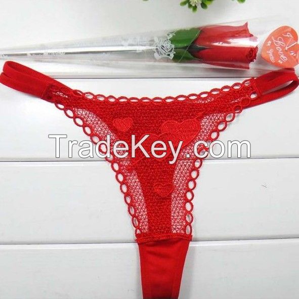 Valentine Sale cheap sexy rose thongs red thongs packing in a rose flower