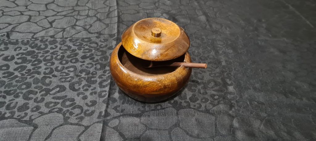 wooden sugar pots