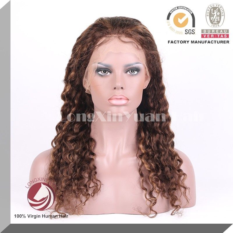 Stock Indian Remy Human Hair Full Lace Wig with Baby Hair around