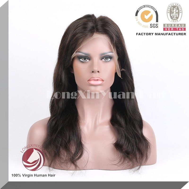 Stock Indian Remy Human Hair Full Lace Wig with Baby Hair around