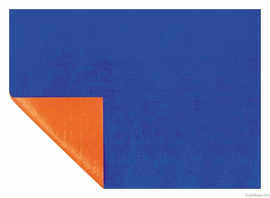 PE Tarpaulin - blue and orange color