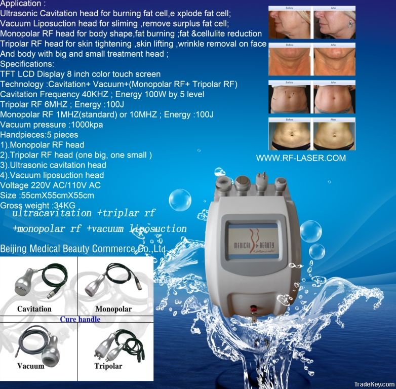 Newest ultracavitaion rf lipolysis&amp;skin lifting slimming beauty machin