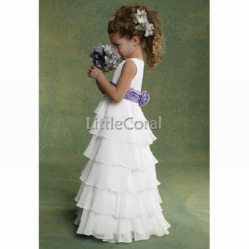 tiered chiffo flower girl dress