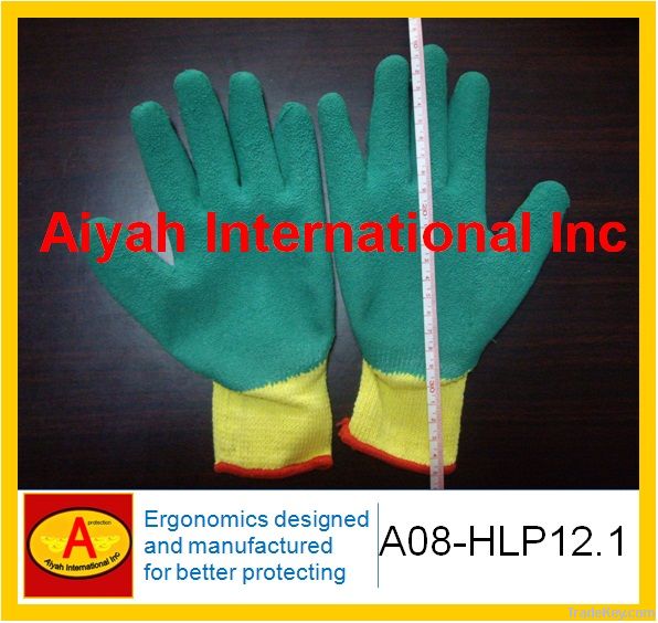 cheaper glove safety glove polyster liner latex glove ce stanard glove