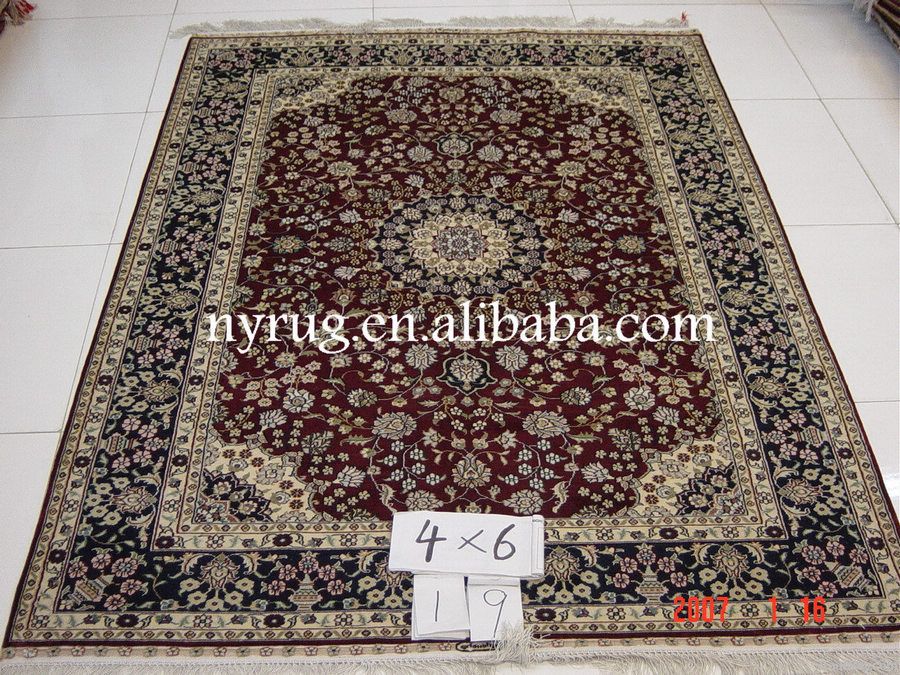 4x6foot Qom silk carpet designs