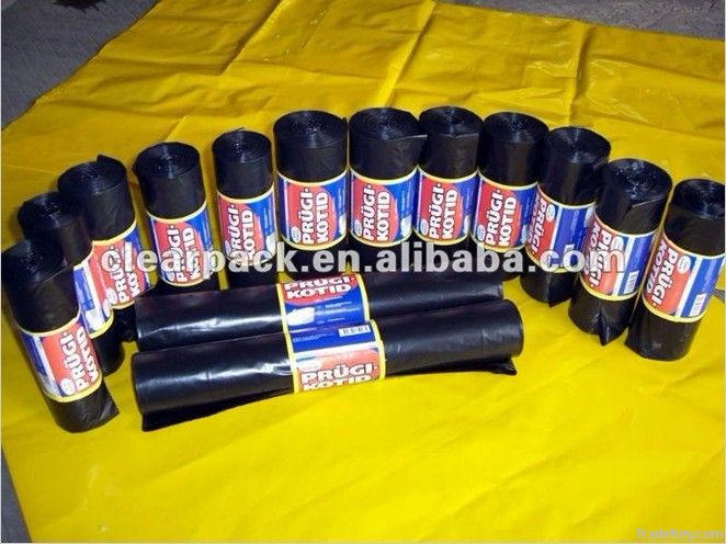 Black plastic garbage bag