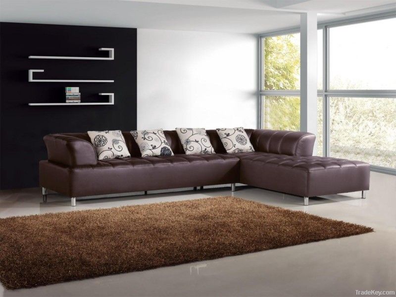 high-grade elegant modern living room sofa made by leather&amp;fabric,